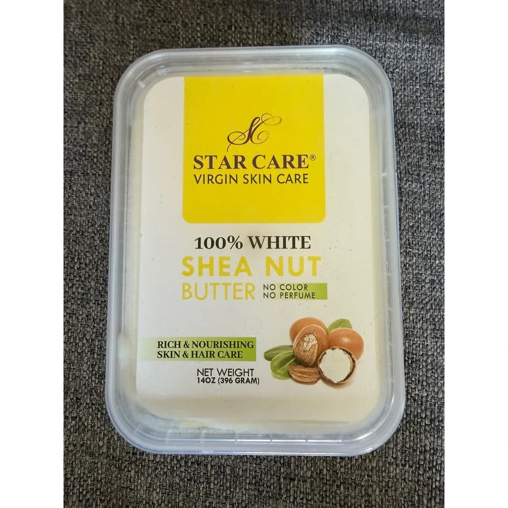 Star Care 100% White Shea Nut Butter 14oz Virgin Unrefined Skin & Hair Care